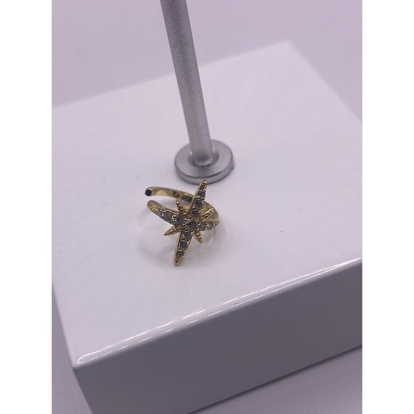 Shooting Star Gold Plated Cz Earring Ear Clip - Picture 1 of 5